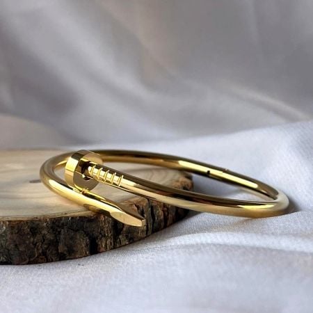 18K Gold Plated Nail Design Minimalist Bracelet